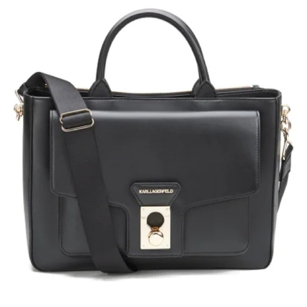 Rare/ Karl Lagerfeld Women's K/Pin Closure Tote Bag - Black